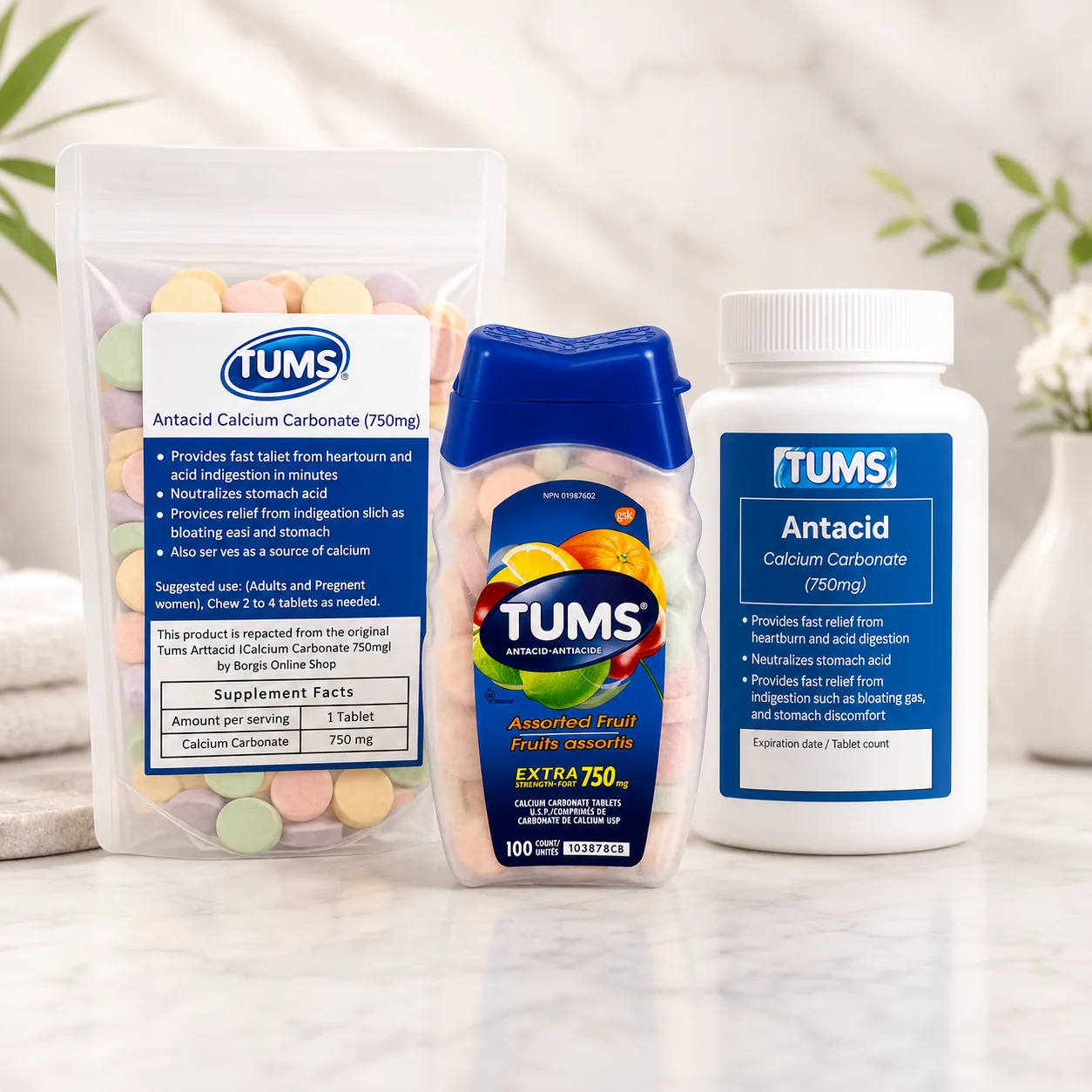 Tums Antacid 750mg Chewable Tablets