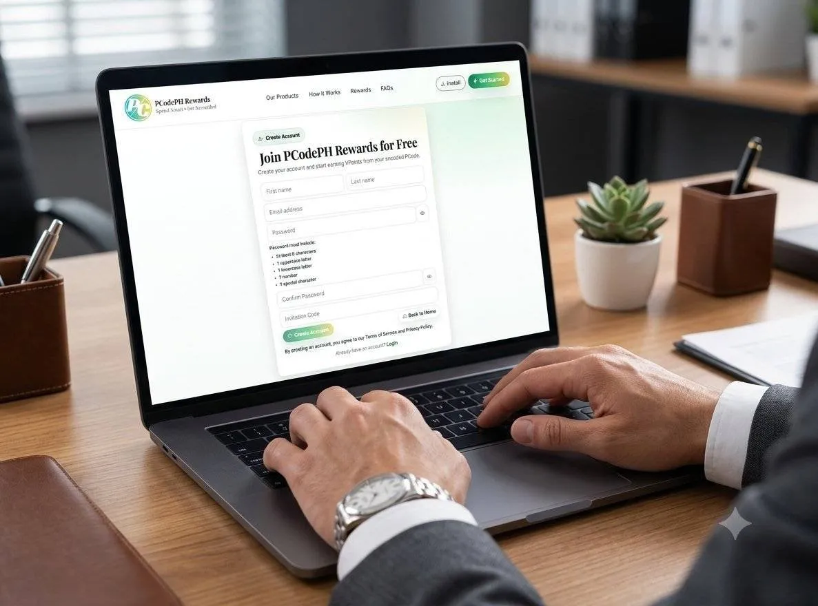 Create a free PCode Rewards account